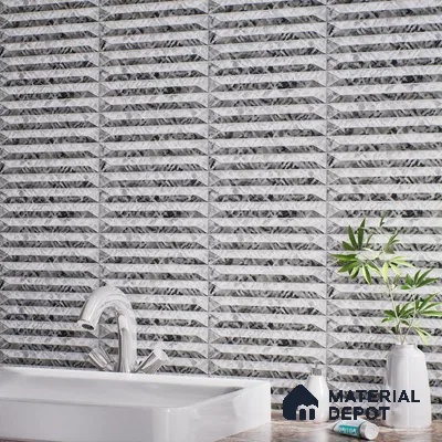 Faux Subway  Tile TL 07242 B Crayon 4004 Granula 1 ft x 1 ft Ceramic Matte Finish - 9 mm  | 2 mm Spacer is Mandatory | Please Expect a Slight Variation of Pattern (Sample)